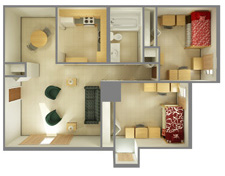 2 shared bedroom apartment in Cougar Village