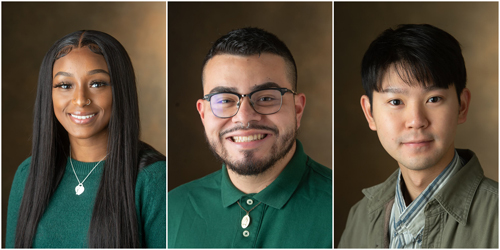 SIUE public health students (L-R) Hawwaou Diallo, Brian Gomez and HenLi Shih.