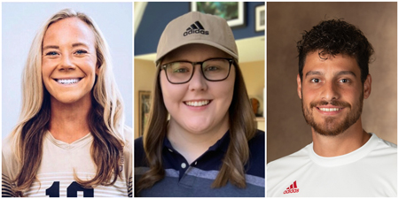 SIUE students pursuing a new Counseling Skills in Sport Psychology course (L-R) Meredith Tunney, Sidnie Spargur and Omer Cohen.