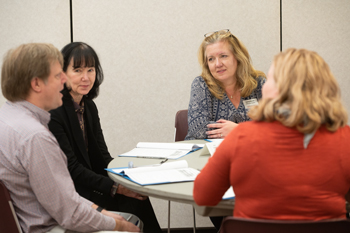 SIUE faculty and staff gather for a Global Zone International Student Ally Training. 