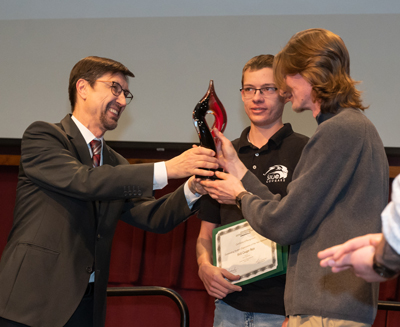 SIUE Cougar Baja receives the Outstanding Student Organization Award. 